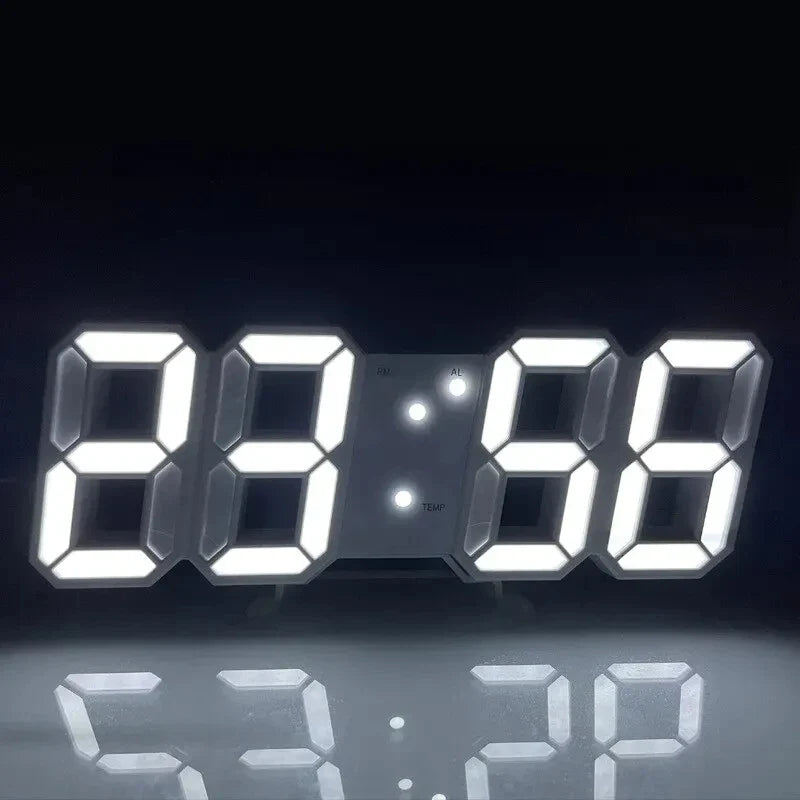 3D Digital Night Mode Wall Clock