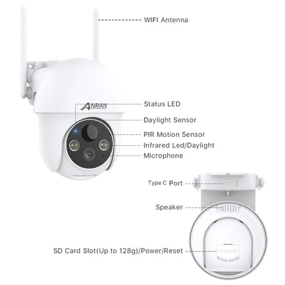 2K Solar Security Camera