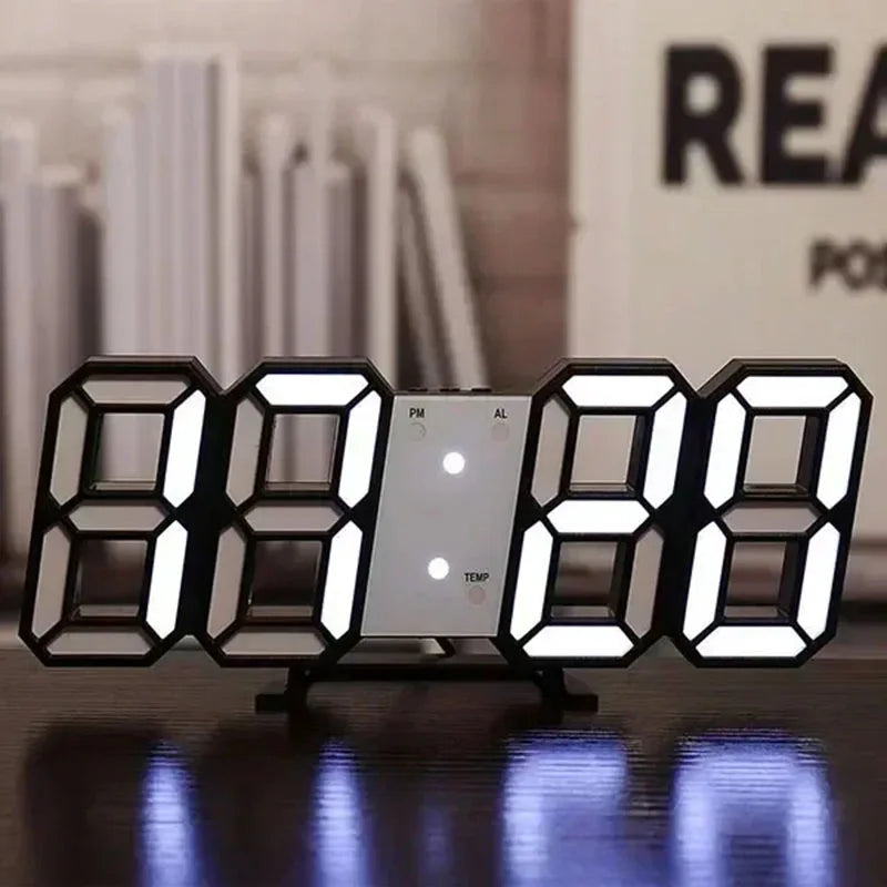 3D Digital Night Mode Wall Clock