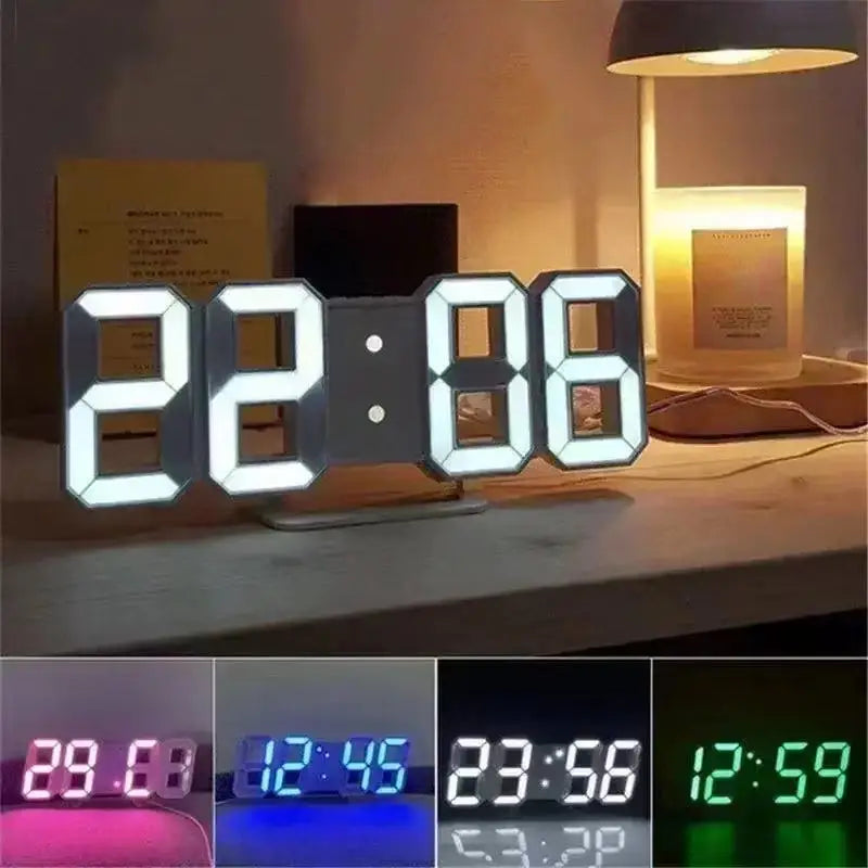 3D Digital Night Mode Wall Clock