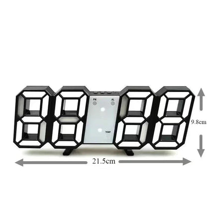 3D Digital Night Mode Wall Clock