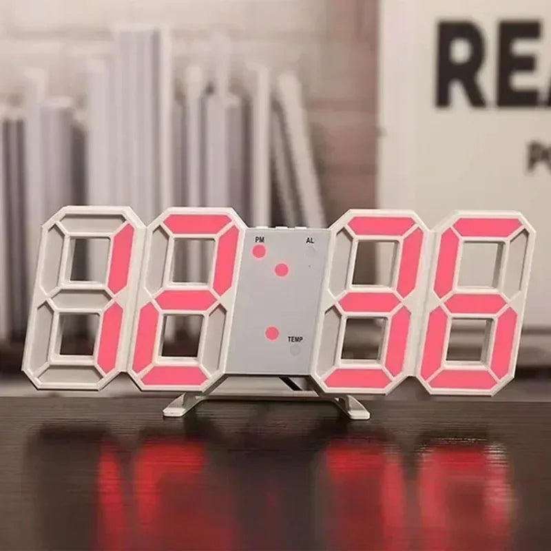 3D Digital Night Mode Wall Clock